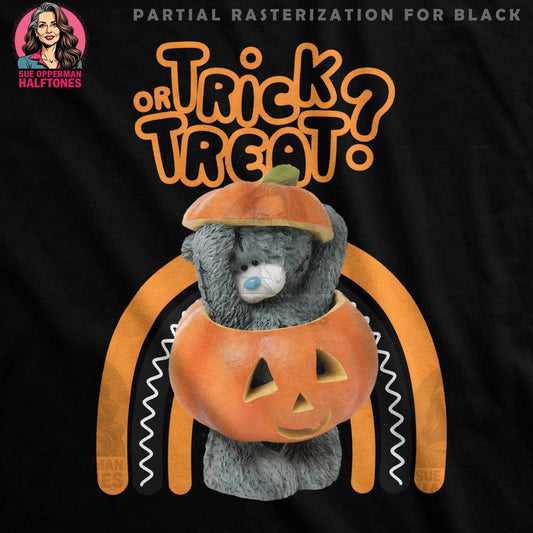 Halloween Pumpkin Bear Halftone T-Shirt Design - halftone PNG for T-shirts – Sue Opperman Halftones