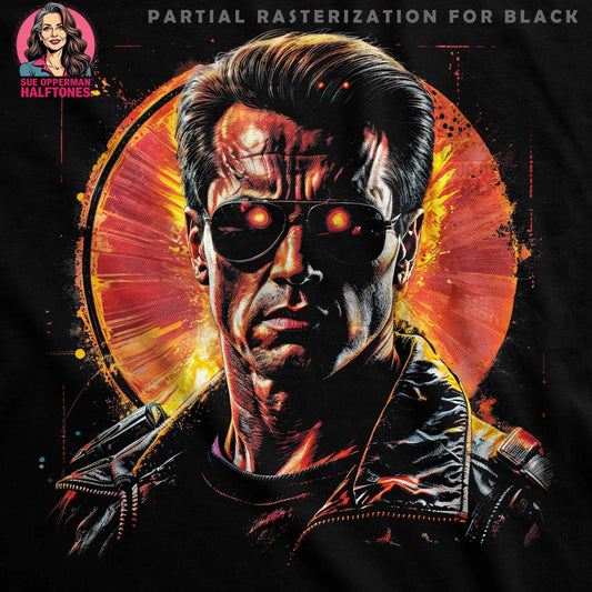 Terminator Robot Portrait Halftone T-Shirt Design - halftone PNG for T-shirts – Sue Opperman Halftones