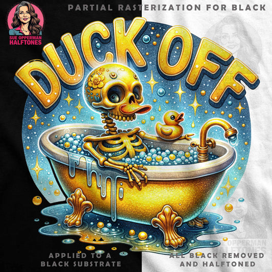 Duck Off Skeleton Bath Halftone T-Shirt Design Digital - halftone PNG for T-shirts – Sue Opperman Halftones