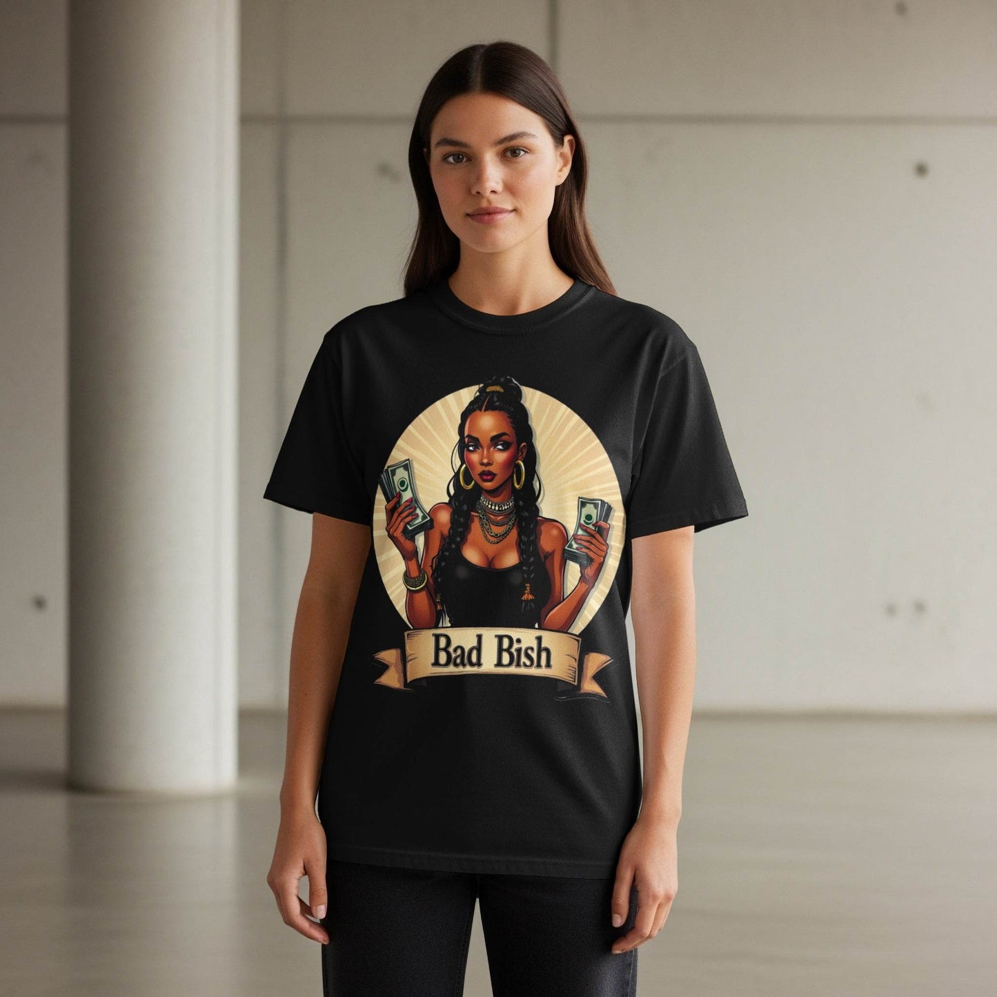 Glamour Bad Bish Money Halftone T-Shirt Design - halftone PNG for T-shirts – Sue Opperman Halftones