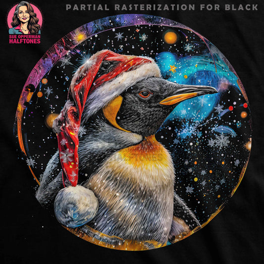 Christmas Penguin Santa Halftone T-Shirt Design - halftone PNG for T-shirts – Sue Opperman Halftones