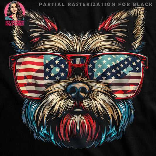 Patriotic Dog with American Flag Halftone T-Shirt Design - halftone PNG for T-shirts – Sue Opperman Halftones