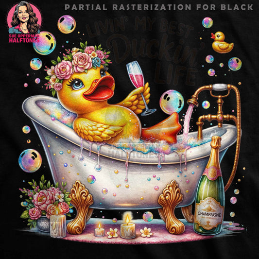 Duck In Bathtub Halftone T-Shirt Design Digital - halftone PNG for T-shirts – Sue Opperman Halftones