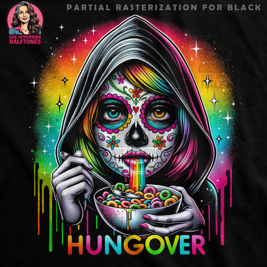 Hangover Sugar Skull Halftone T-Shirt Design - halftone PNG for T-shirts – Sue Opperman Halftones