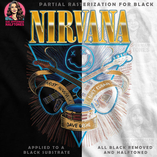 Nirvana Band Music Halftone T-Shirt Design - halftone PNG for T-shirts – Sue Opperman Halftones