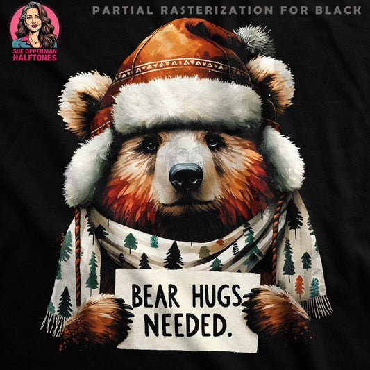 Christmas Polar Bear Halftone T-Shirt Design - halftone PNG for T-shirts – Sue Opperman Halftones