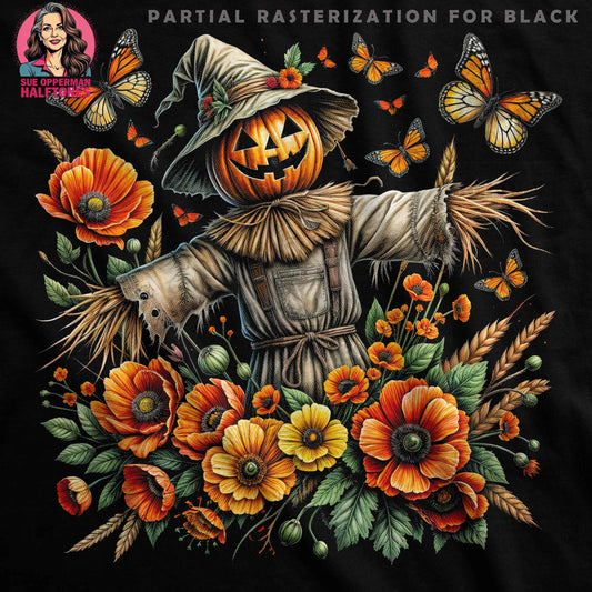 Floral Pumpkin Scarecrow Halftone T-Shirt Design Digital - halftone PNG for T-shirts – Sue Opperman Halftones