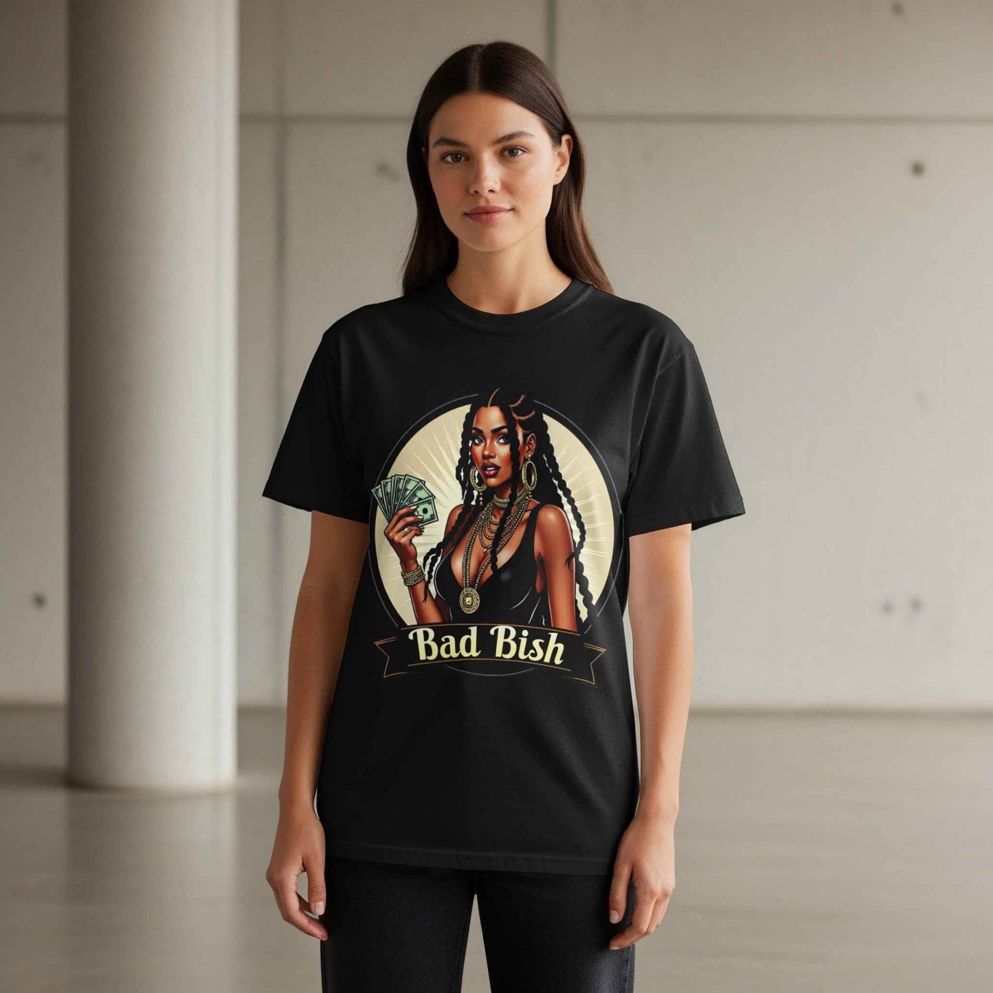 Glamour Female with Money Halftoned T-Shirt Design - halftone PNG for T-shirts – Sue Opperman Halftones