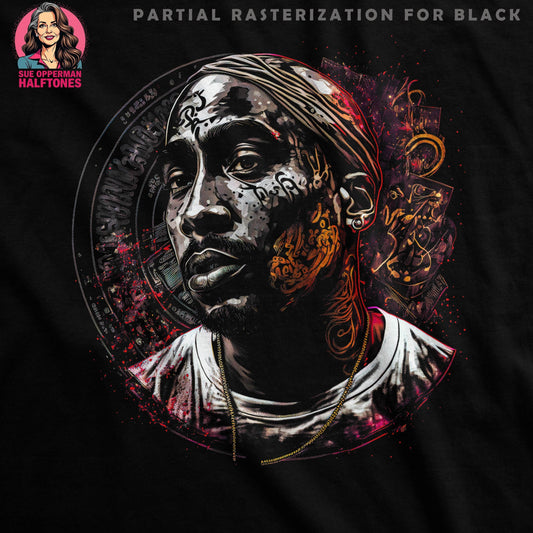 Tupac Inspired Artwork Halftone T-Shirt Design - halftone PNG for T-shirts – Sue Opperman Halftones