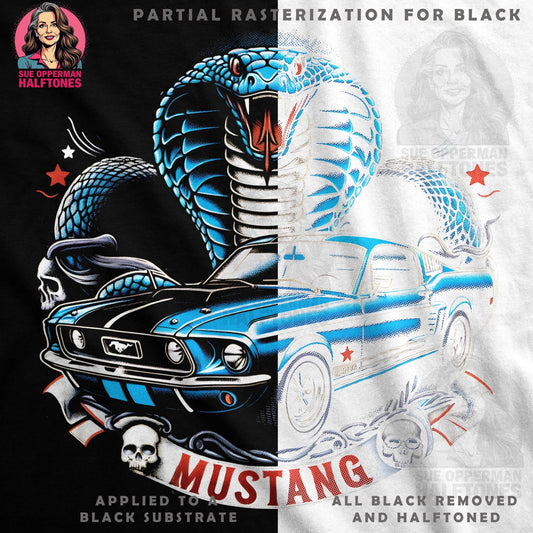 Cobra Mustang Halftone T-Shirt Design - halftone PNG for T-shirts – Sue Opperman Halftones