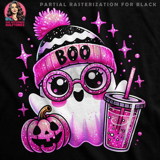 Cute Halloween Ghost Halftone T-Shirt Design - halftone PNG for T-shirts – Sue Opperman Halftones