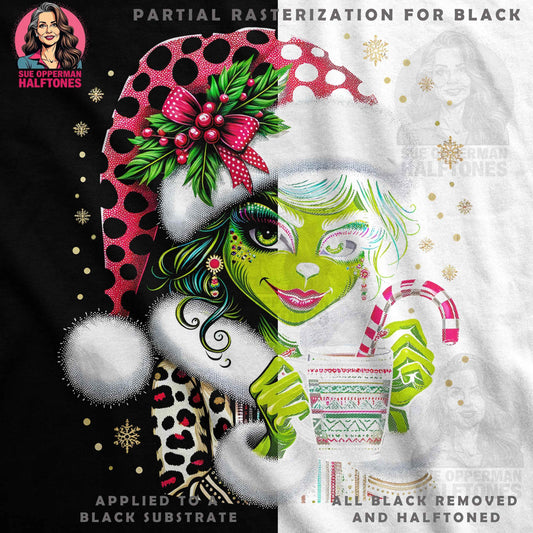 Christmas Grinch Character Halftoned T-Shirt Design - halftone PNG for T-shirts – Sue Opperman Halftones