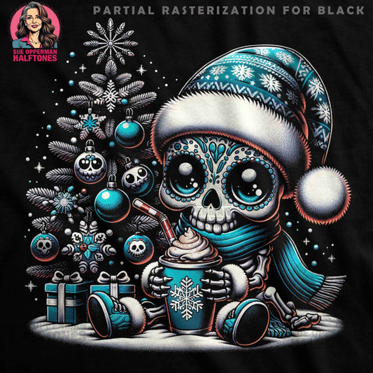 Christmas Sugar Skull Halftone T-Shirt Design - halftone PNG for T-shirts – Sue Opperman Halftones