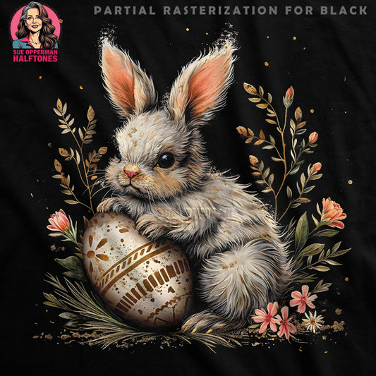 Easter Bunny with Egg Halftone T-Shirt Design - halftone PNG for T-shirts – Sue Opperman Halftones