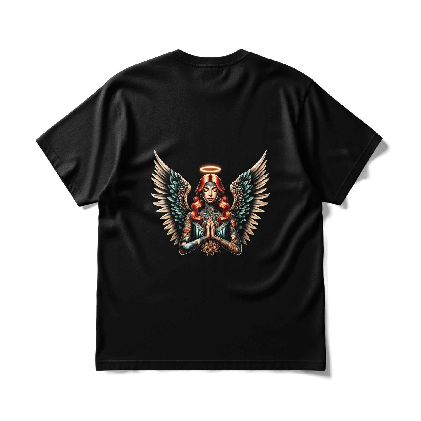 Angelic Figure Floral Tattooed Woman Halftone T-Shirt Design - halftone PNG for T-shirts – Sue Opperman Halftones