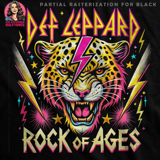 Music Halftone Rock Of Ages Digital Halftoned T-Shirt Design - halftone PNG for T-shirts – Sue Opperman Halftones