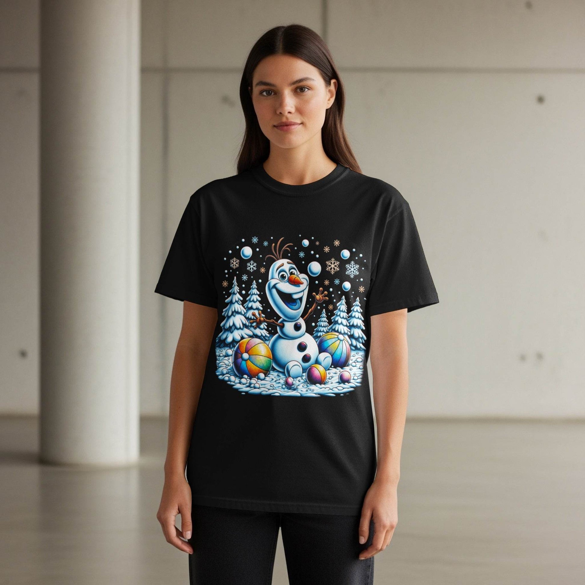 Snowman Olaf With Christmas Tree Halftoned T-Shirt Design - halftone PNG for T-shirts – Sue Opperman Halftones