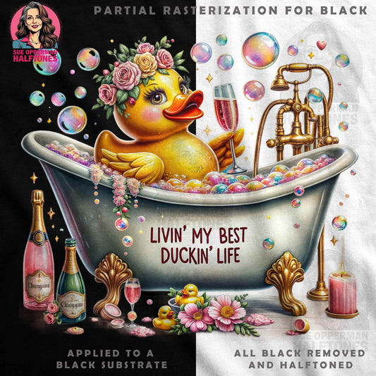 Duck In Bathtub Halftone T-Shirt Design Digital - halftone PNG for T-shirts – Sue Opperman Halftones