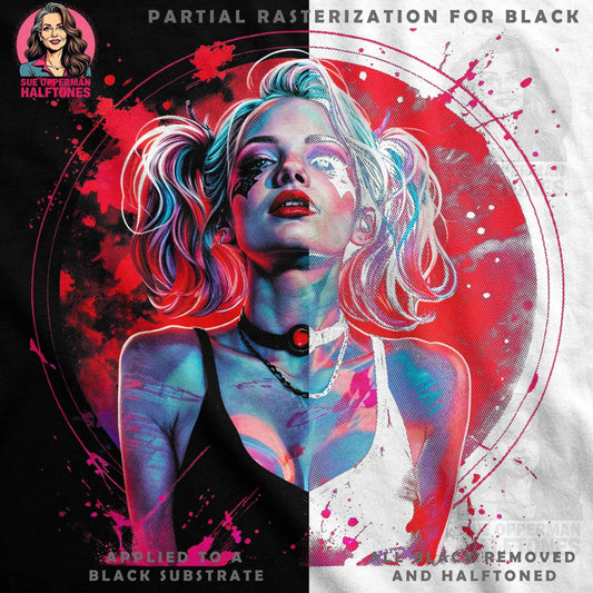 Harley Quinn Halftone T-Shirt Design - halftone PNG for T-shirts – Sue Opperman Halftones