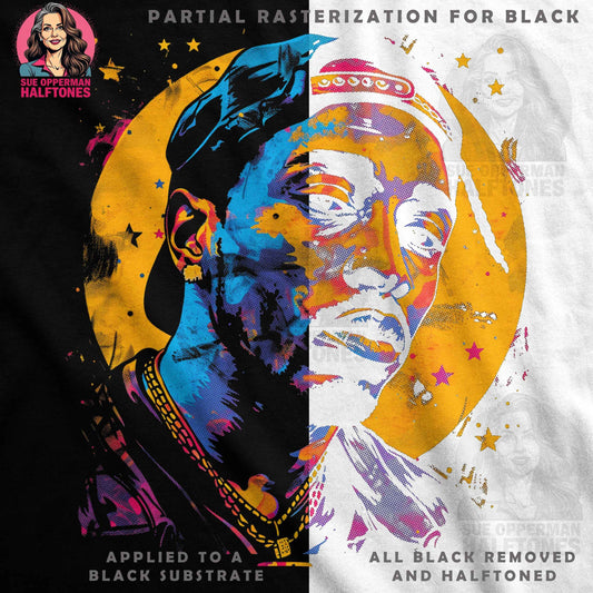 Rapper Portrait Artistic Design Digital Halftoned T-Shirt Design - halftone PNG for T-shirts – Sue Opperman Halftones