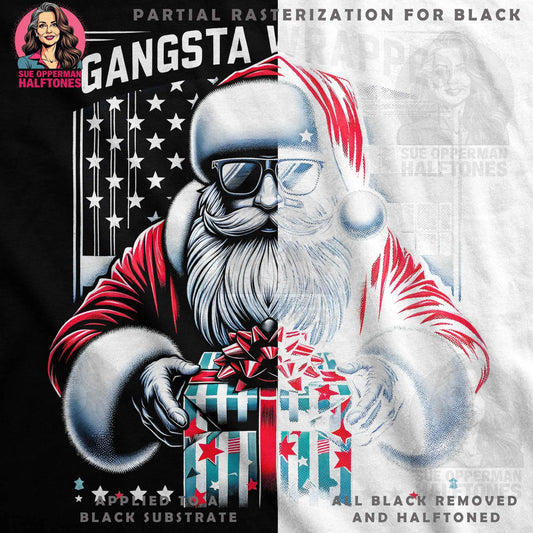 Santa Gangsta Wrapper Christmas Halftone T-Shirt Design - halftone PNG for T-shirts – Sue Opperman Halftones