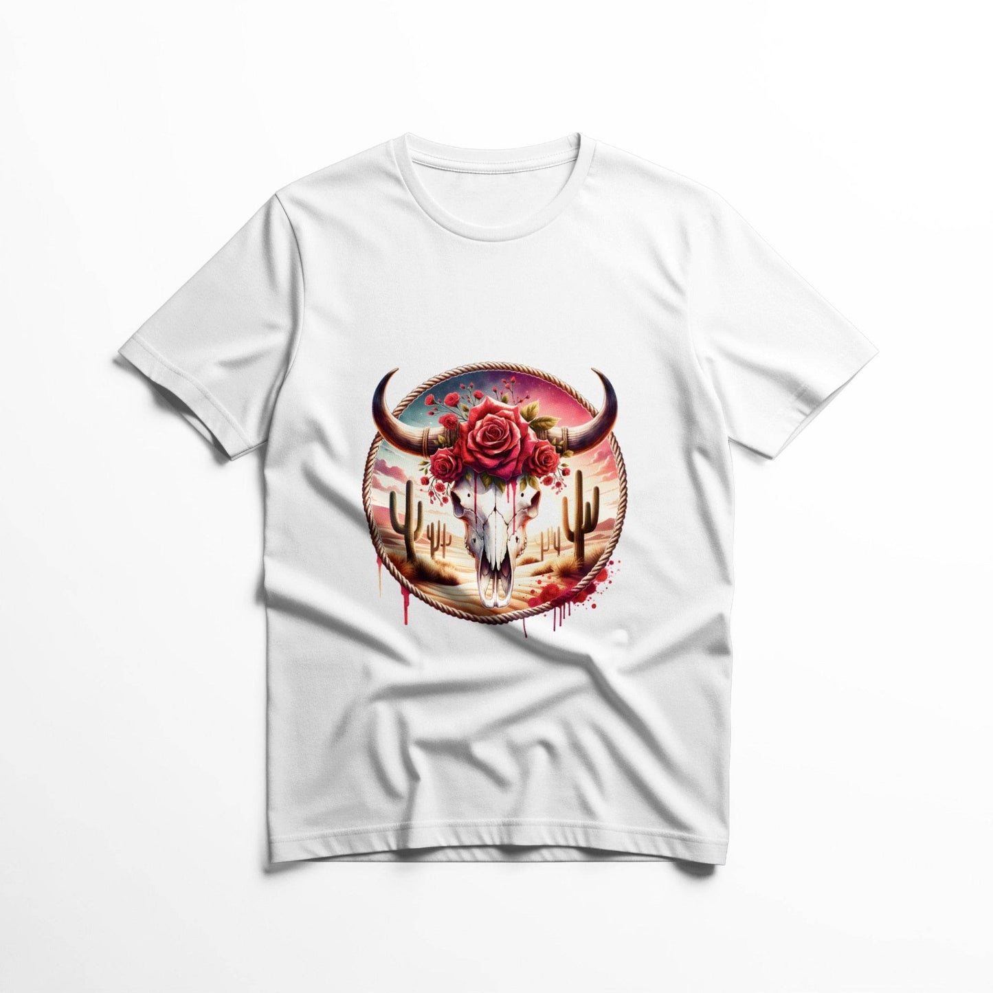 Skull in Desert Landscape Floral Touch Universal Print Bundle - halftone PNG for T-shirts – Sue Opperman Halftones