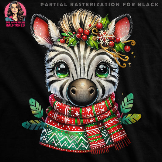 Christmas Zebra Sue Opperman Halftone T-Shirt Design - halftone PNG for T-shirts – Sue Opperman Halftones