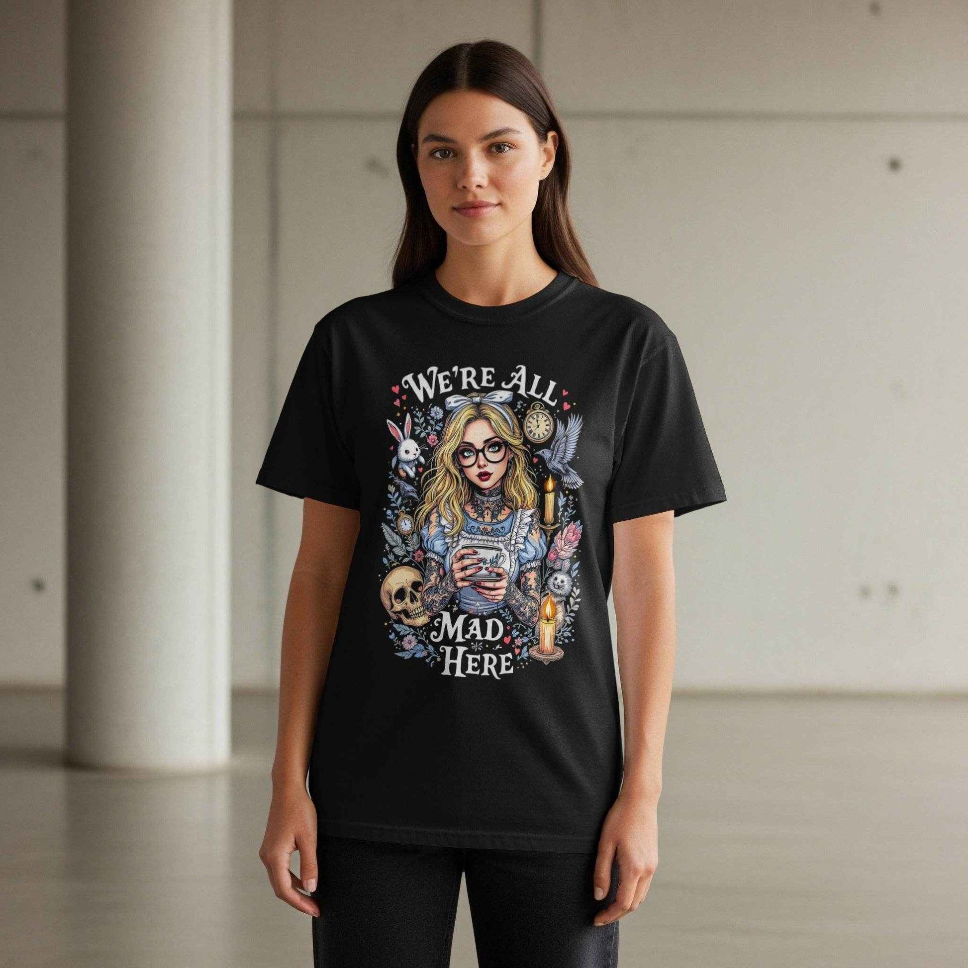 Alice in Wonderland Mad Here Halftone T-Shirt Design Digital - halftone PNG for T-shirts – Sue Opperman Halftones