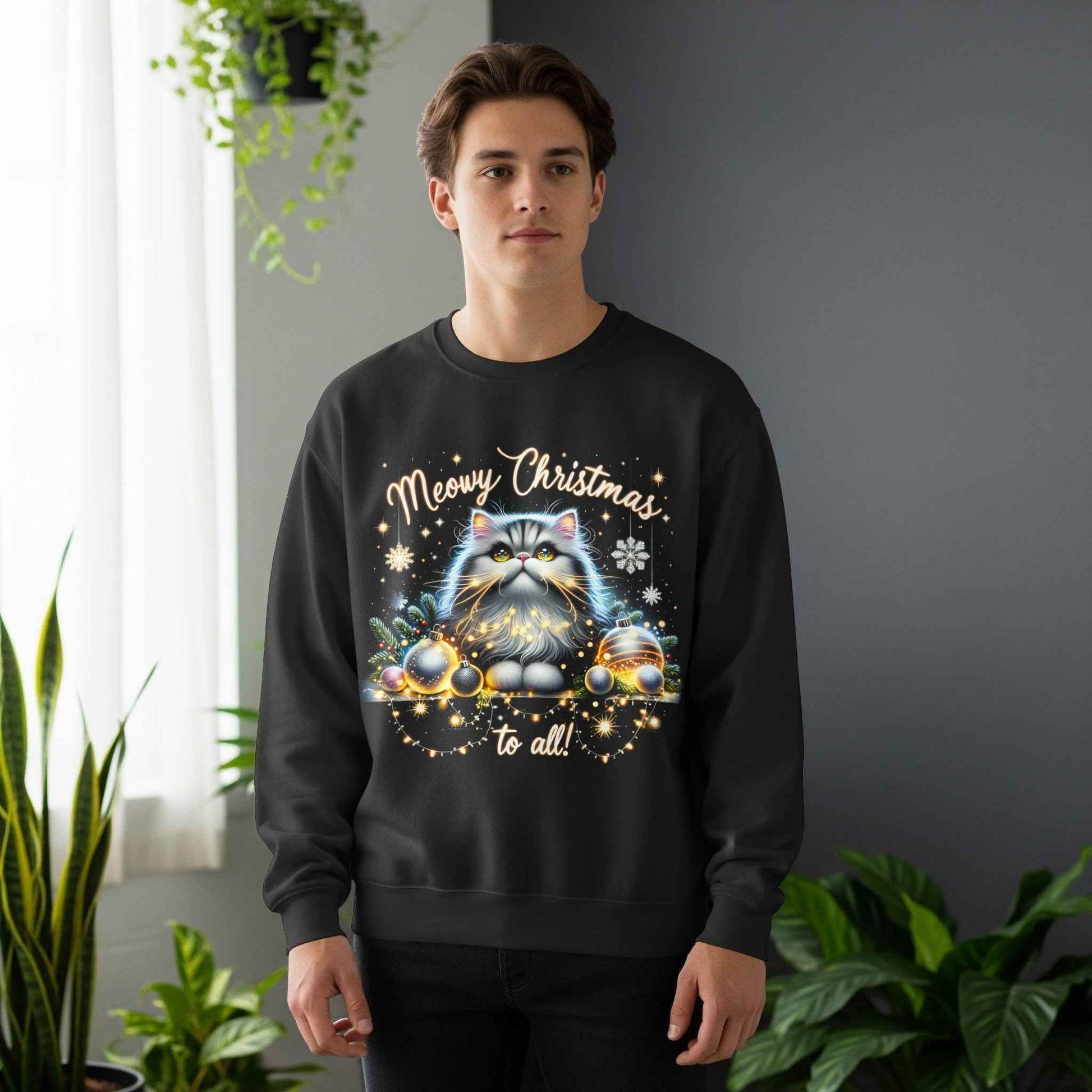 Christmas Cat Meowy Christmas Halftone T-Shirt Design - halftone PNG for T-shirts – Sue Opperman Halftones