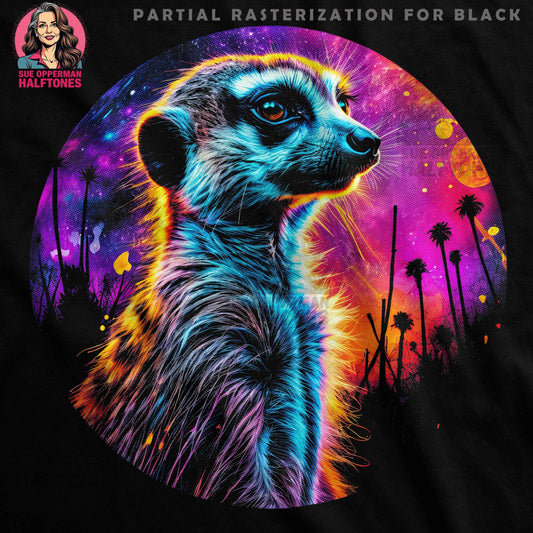 Meerkat in Space Halftone T-Shirt Design - halftone PNG for T-shirts – Sue Opperman Halftones