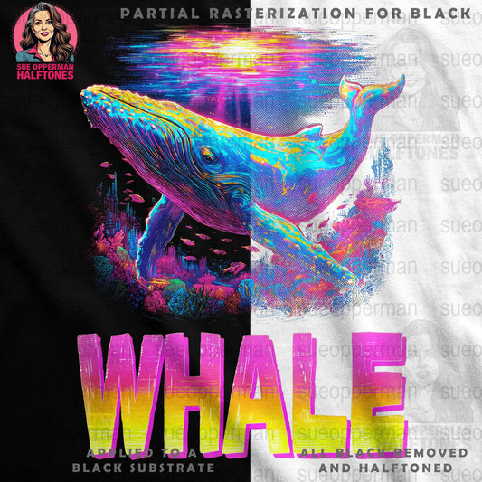 Whale Halftone T-Shirt Design Digital - halftone PNG for T-shirts – Sue Opperman Halftones