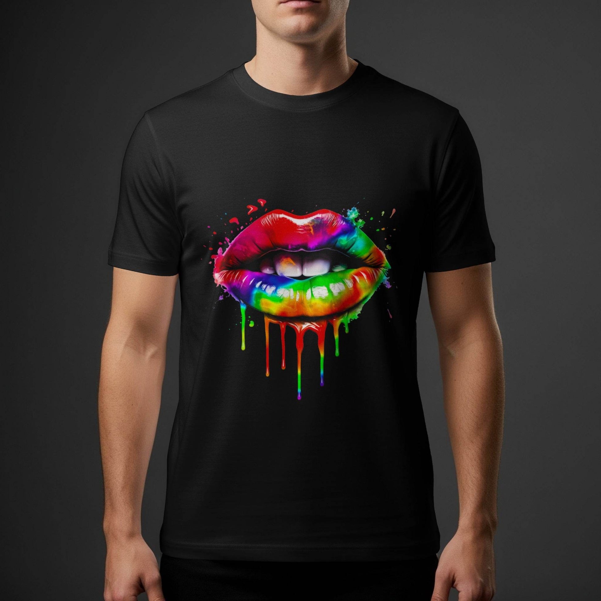 Colorful Lips Drip Graphic Halftone T-Shirt Design - halftone PNG for T-shirts – Sue Opperman Halftones