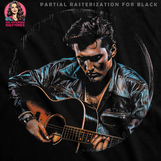Elvis Presley Guitar Halftone Digital Halftoned T-Shirt Design - halftone PNG for T-shirts – Sue Opperman Halftones