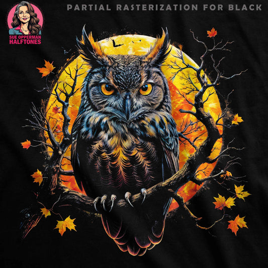 Autumn Owl Halftone T-Shirt Design - halftone PNG for T-shirts – Sue Opperman Halftones