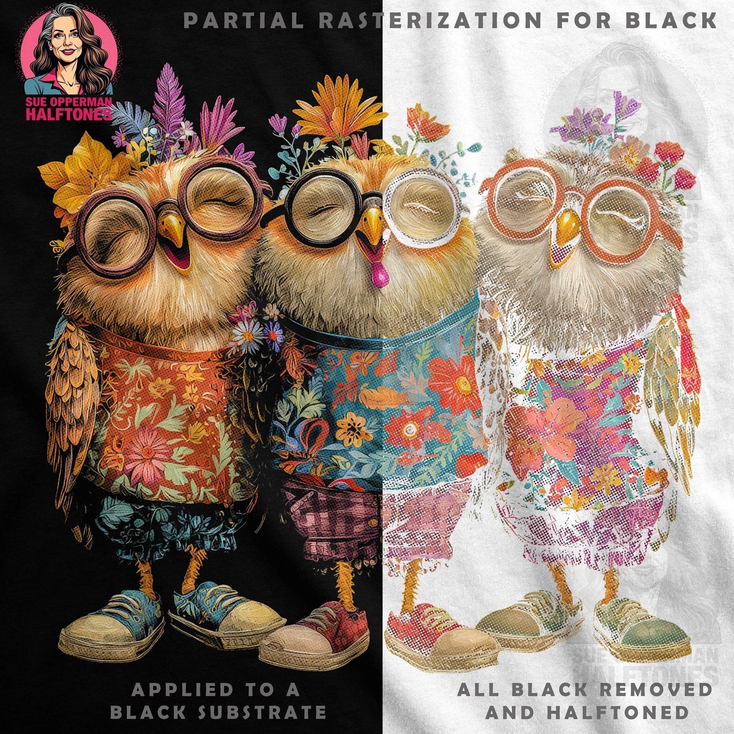 Animals Wearing Clothes Halftone T-Shirt Design - halftone PNG for T-shirts – Sue Opperman Halftones