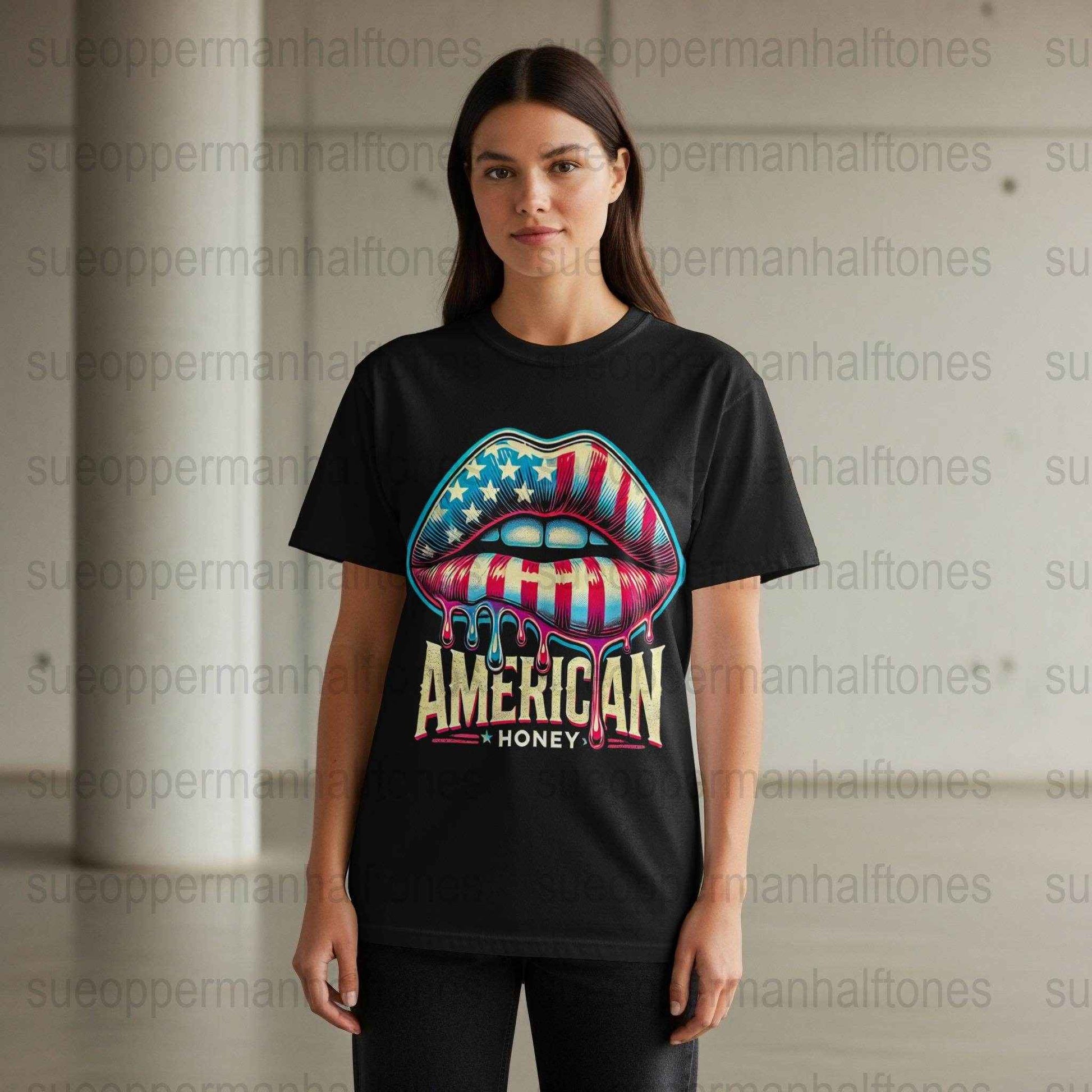 American Honey Lips Halftone T-Shirt Design Digital - halftone PNG for T-shirts – Sue Opperman Halftones