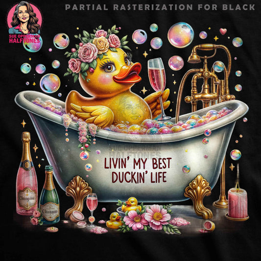 Duck In Bathtub Halftone T-Shirt Design Digital - halftone PNG for T-shirts – Sue Opperman Halftones