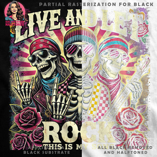 Rock Band Skeletons Halftone T-Shirt Design Digital - halftone PNG for T-shirts – Sue Opperman Halftones