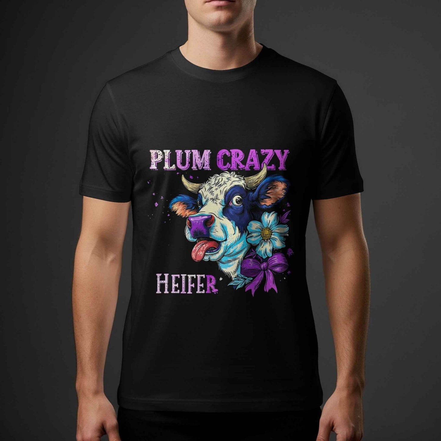 Animals Heifer Plum Crazy Halftone T-Shirt Designs - halftone PNG for T-shirts – Sue Opperman Halftones