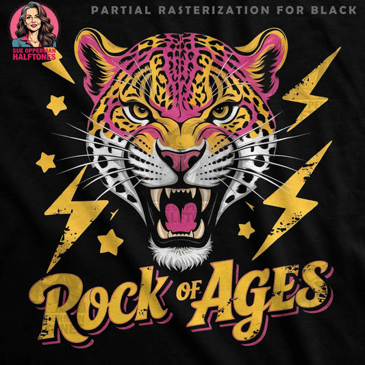 Animals Tiger Rock of Ages Inspired Halftoned T-Shirt Design - halftone PNG for T-shirts – Sue Opperman Halftones
