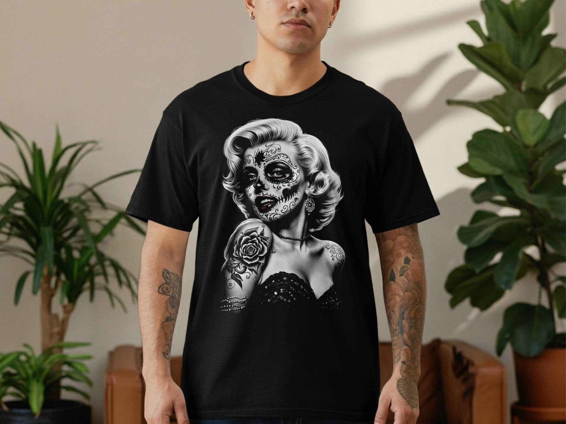 Sugar Skull Marilyn Monroe Halftone T-Shirt Design Digital - halftone PNG for T-shirts – Sue Opperman Halftones