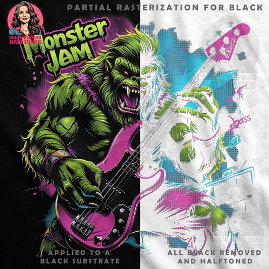 Monster Jam Bass Guitarist Halftone T-Shirt Design - halftone PNG for T-shirts – Sue Opperman Halftones