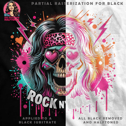 Rock and Roll Skull Halftone T-Shirt Design - halftone PNG for T-shirts – Sue Opperman Halftones