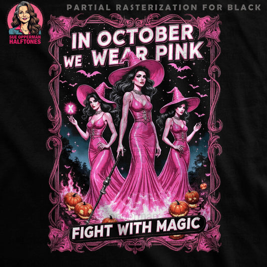 Halloween Breast Cancer Awareness Universal Print Bundle Digital - halftone PNG for T-shirts – Sue Opperman Halftones
