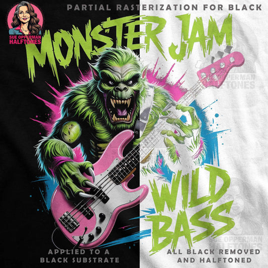 Monster Jam Wild Bass Halftone T-Shirt Design - halftone PNG for T-shirts – Sue Opperman Halftones