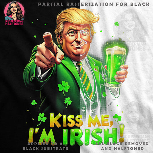 St Patricks Trump Kiss Me Halftone T-Shirt Design - halftone PNG for T-shirts – Sue Opperman Halftones