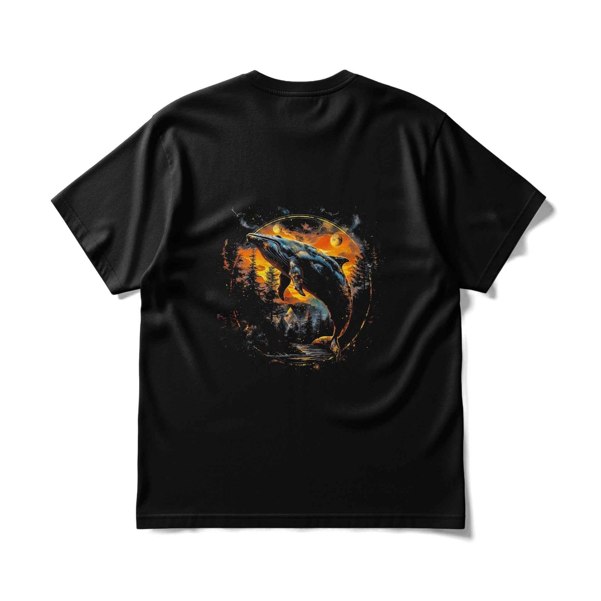 Whale Under Moon Digital Halftone T-Shirt Design - halftone PNG for T-shirts – Sue Opperman Halftones