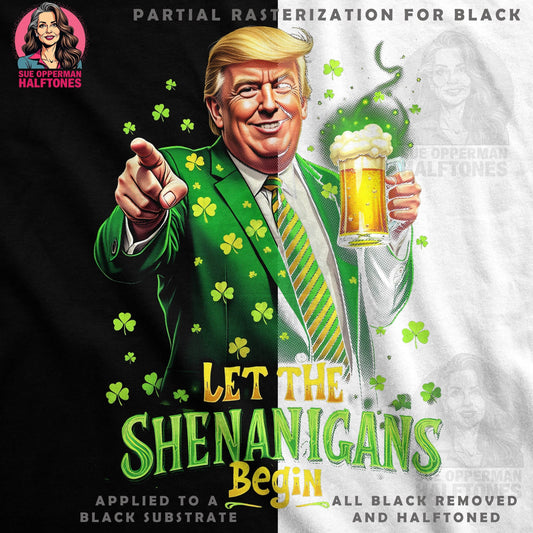 St Patricks Day Trump Halftone T-Shirt Design - halftone PNG for T-shirts – Sue Opperman Halftones
