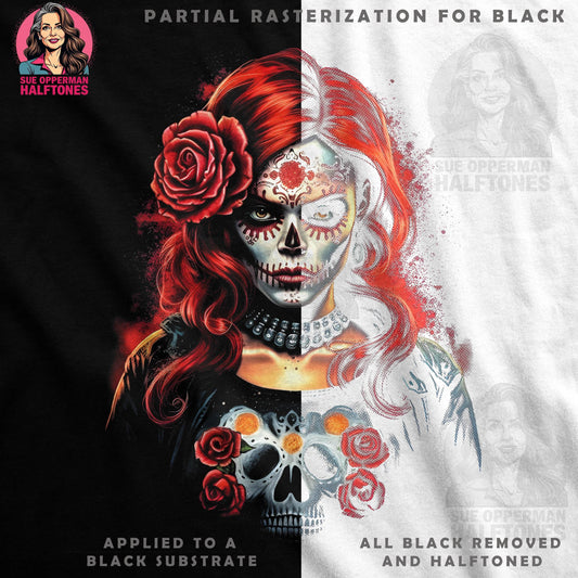 Day of the Dead Sugar Skull Halftone T-Shirt Design - halftone PNG for T-shirts – Sue Opperman Halftones
