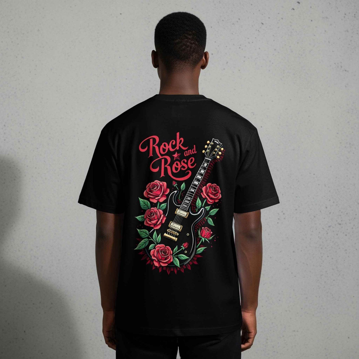 Rock and Roses Guitar Art Halftoned T-Shirt Design - halftone PNG for T-shirts – Sue Opperman Halftones